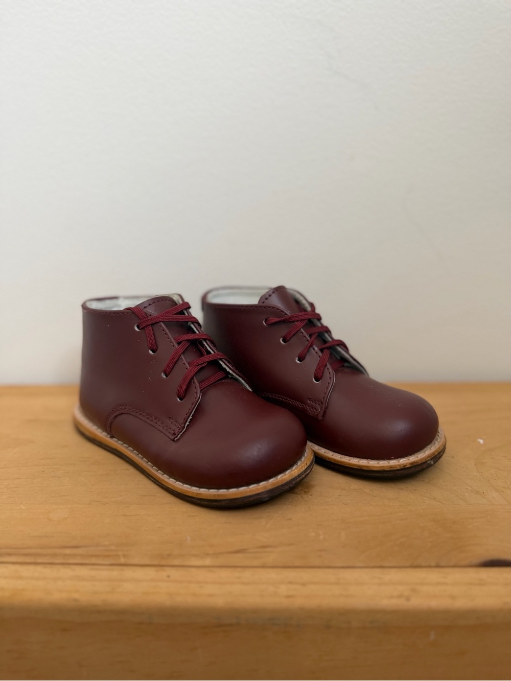 JOSMO Walker Burgundy Genuine Leather Laced Boots (Size 8)